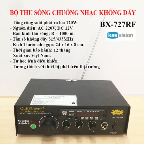 Giới thiệu bộ thu sóng chuông nhạc không dây BX-727RF