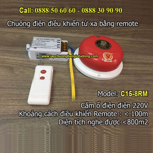 Chuông điện điều khiển từ xa bằng remote 8 inch C15-8RM