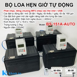 Loa báo giờ tự động phát nhạc, kiểu chuông mp3 BS-151A-AUTO hẹn báo giờ làm việc, nghỉ giải lao, thư giãn, giải trí