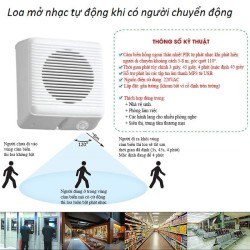 Loa hộp treo tường 6W BS-633A (lắp sẵn cảm biến hồng ngoại PIR, mở nhạc mp3 tự động phát khi có chuyển động bs-633pir)