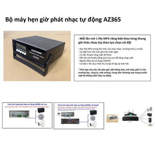 Hướng dẫn sử dụng máy hẹn giờ phát nhạc tự động AZ365, lựa chọn nhạc theo ý muốn